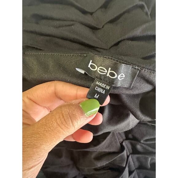 BEBE Black Ruched Strapless Bodycon Dress – Party & Night Out - Picture 5 of 6